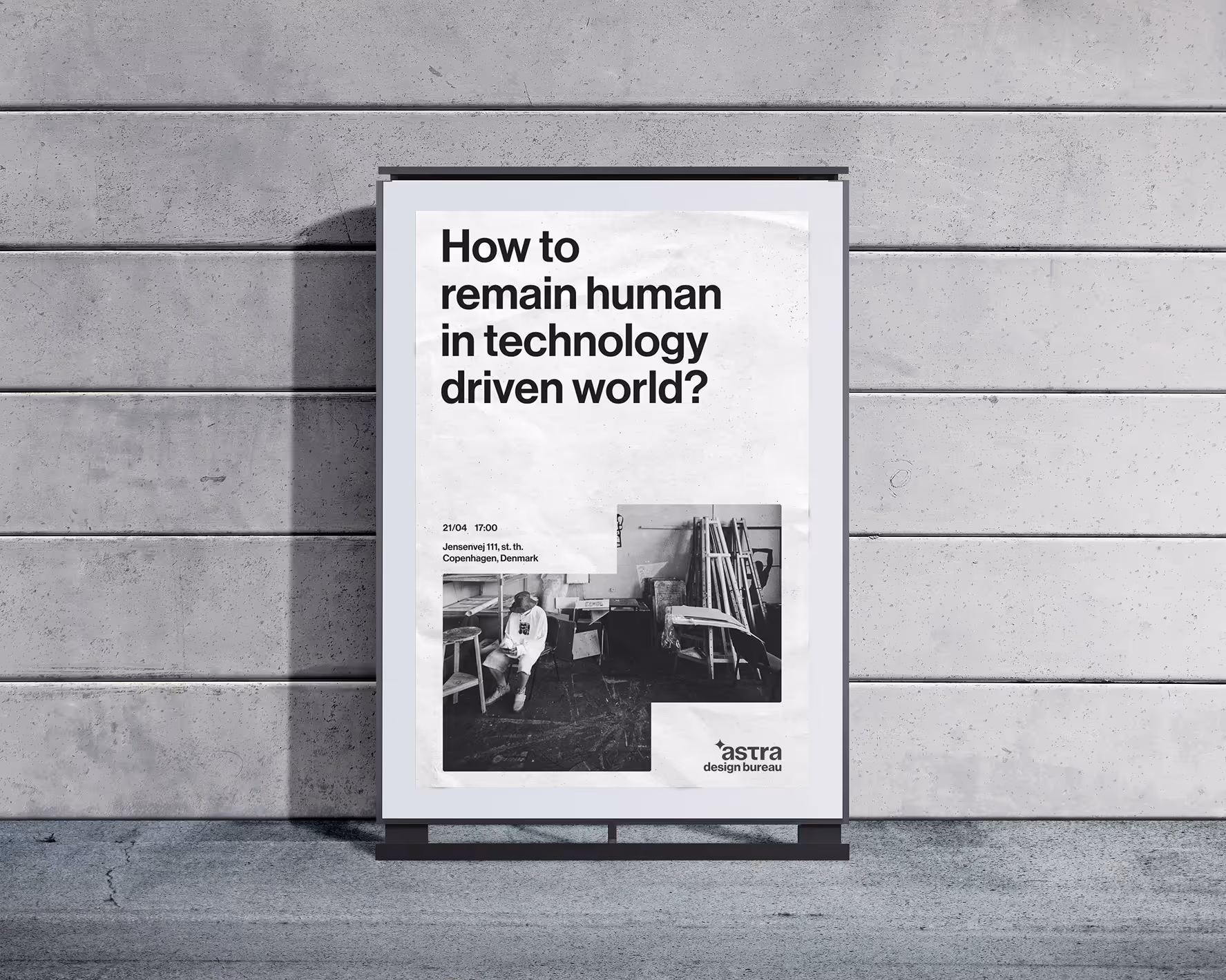 Astra white poster design